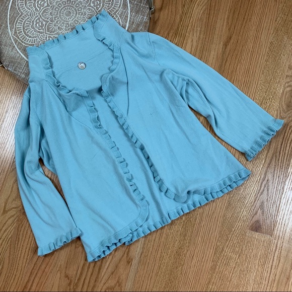 Margaret O'Leary Sweaters - Margaret O'Leary Knit Ruffle Cardigan Sweater 29